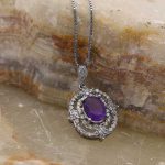 گردنبند آمیتیست الماس تراش نقره زنانه طرح رویا - Image 2