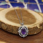 گردنبند آمیتیست الماس تراش نقره زنانه طرح رویا - Image 4