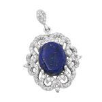 گردنبند لاجورد نقره زنانه طرح آوید