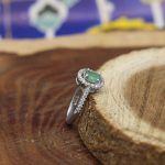 نیم ست زمرد زامبیا الماس تراش نقره زنانه طرح آدلیا - Image 2