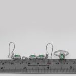 نیم ست زمرد زامبیا الماس تراش نقره زنانه طرح آدلیا - Image 4