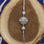 دستبند زمرد الماس تراش نقره زنانه طرح آریانا - Image 4