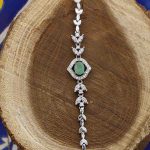 دستبند زمرد الماس تراش نقره زنانه طرح الیزه - Image 2