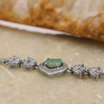 دستبند زمرد الماس تراش نقره زنانه طرح الیزه - Image 3