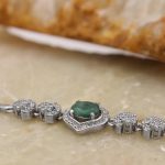 دستبند زمرد الماس تراش نقره زنانه طرح لونا - Image 3