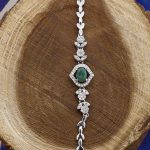 دستبند زمرد الماس تراش نقره زنانه طرح لونا - Image 4