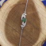 دستبند زمرد الماس تراش نقره زنانه طرح نیلا - Image 3