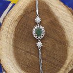 دستبند زمرد الماس تراش نقره زنانه طرح پرنسس - Image 4