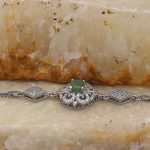 دستبند زمرد الماس تراش نقره زنانه طرح روژا - Image 2