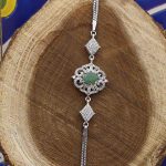دستبند زمرد الماس تراش نقره زنانه طرح روژا - Image 4