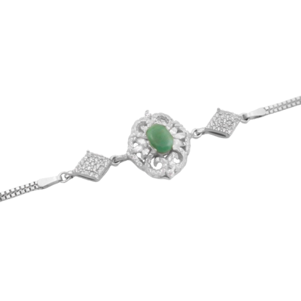 emerald-rozha-bracelet (6-4-030) (4) زیباترین دستبند زمرد ظریف