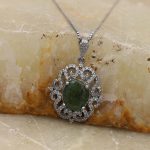 گردنبند زمرد زامبیا الماس تراش نقره زنانه طرح یارا - Image 3