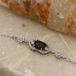 دستبند گارنت الماس تراش نقره زنانه طرح آریامن - Image 2