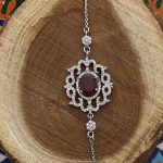 دستبند گارنت الماس تراش نقره زنانه طرح دیارا - Image 2