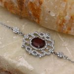 دستبند گارنت الماس تراش نقره زنانه طرح دیارا - Image 3