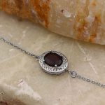 دستبند گارنت الماس تراش نقره زنانه طرح ایلانو - Image 2