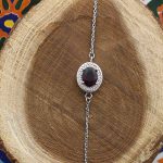 دستبند گارنت الماس تراش نقره زنانه طرح ایلانو - Image 3