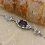 دستبند گارنت الماس تراش نقره زنانه طرح لورانا - Image 2