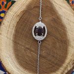 دستبند گارنت الماس تراش نقره زنانه طرح نایسارا - Image 2