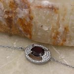 دستبند گارنت الماس تراش نقره زنانه طرح نایسارا - Image 3