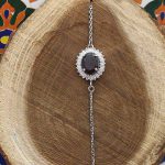 دستبند گارنت الماس تراش نقره زنانه طرح نوا - Image 2