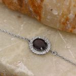 دستبند گارنت الماس تراش نقره زنانه طرح نوا - Image 4