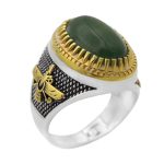 انگشتر یشم نقره مردانه طرح کاوه