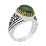 انگشتر یشم نقره مردانه طرح سام