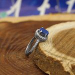 انگشتر لاجورد نقره زنانه طرح ملکه - Image 3