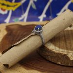 انگشتر لاجورد نقره زنانه طرح ملکه - Image 4