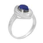 انگشتر لاجورد نقره زنانه طرح ونوس