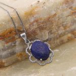 گردنبند لاجورد نقره زنانه طرح ماهور - Image 3