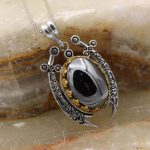 گردنبند حدید صینی مردانه نقره طرح عقاب + حکاکی - Image 2