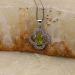 گردنبند زبرجد الماس تراش نقره زنانه طرح لی لی - Image 2