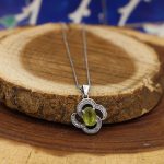 گردنبند زبرجد الماس تراش نقره زنانه طرح لی لی - Image 3