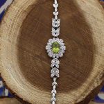 دستبند زبرجد الماس تراش نقره زنانه طرح مهتاب - Image 4