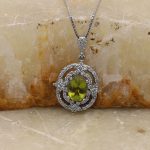 گردنبند زبرجد الماس تراش نقره زنانه طرح رز - Image 2