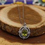 گردنبند زبرجد الماس تراش نقره زنانه طرح رز - Image 3