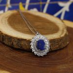 گردنبند لاجورد نقره زنانه طرح ترمه - Image 2