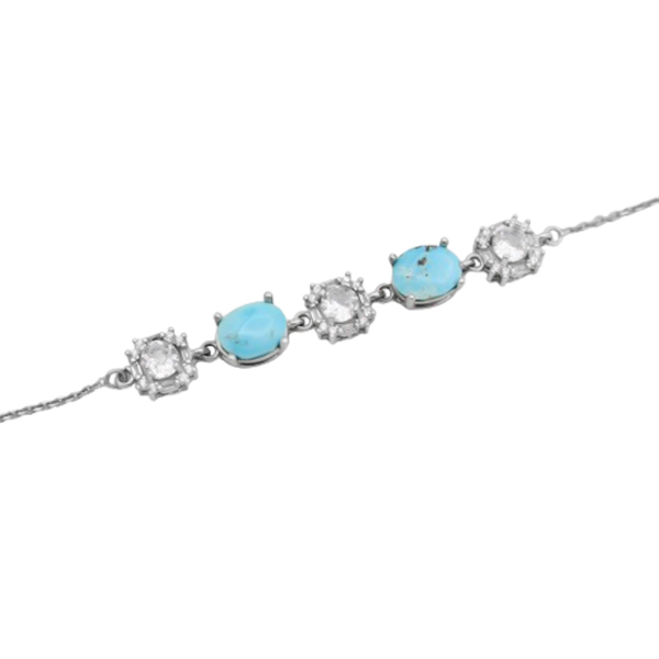 turquois-rana-bracelet (16-4-090) (2) دستبند فیروزه زنانه نقره
