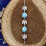 دستبند فیروزه نیشابوری نقره زنانه طرح رعنا - Image 3