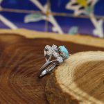 انگشتر فیروزه نیشابوری نقره زنانه طرح آوین - Image 4