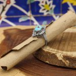 انگشتر فیروزه نیشابوری نقره زنانه طرح نیلا - Image 2