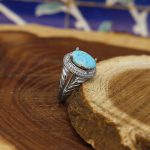 انگشتر فیروزه نیشابوری نقره زنانه طرح سپید - Image 3