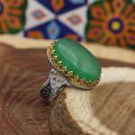 انگشتر عقیق سبز نقره مردانه طرح سوره یاسین - Image 5